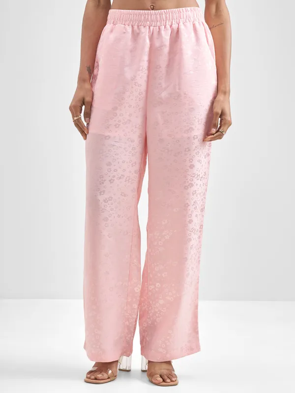 Tokyo Talkies Women Pink Shirt With Trouser Co-Ords