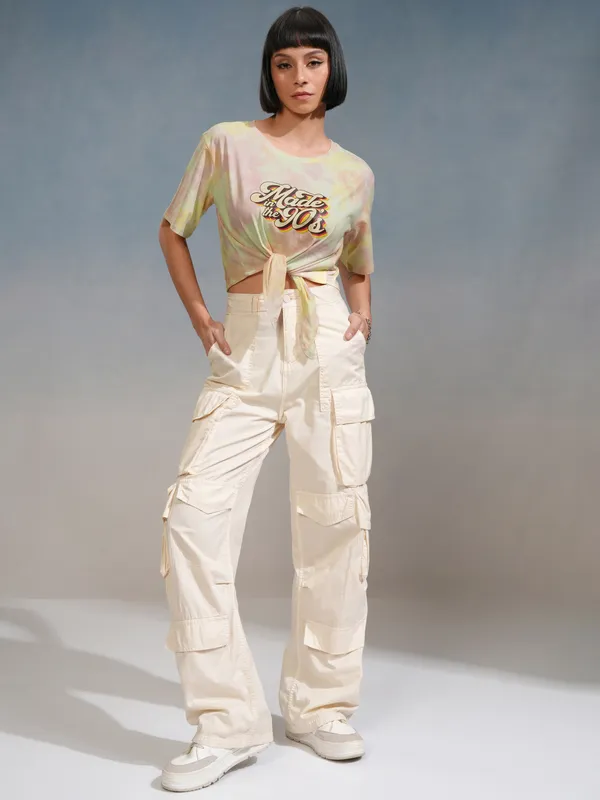 Tokyo Talkies Women Yellow Printed Regular Top