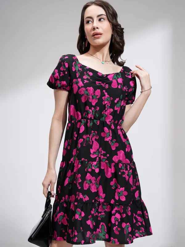 Printed Fit & Flare Dress