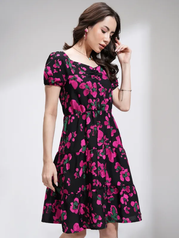 Printed Fit & Flare Dress