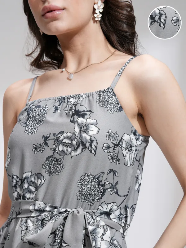 Tokyo Talkies Women Grey Printed Maxi Dress