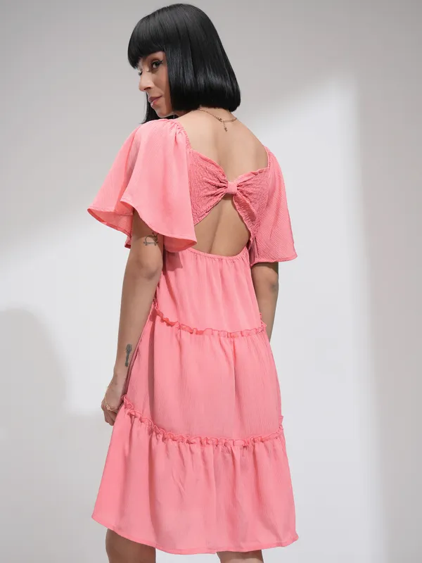 Tokyo Talkies Women Rose Solid Fit and Flare Dress