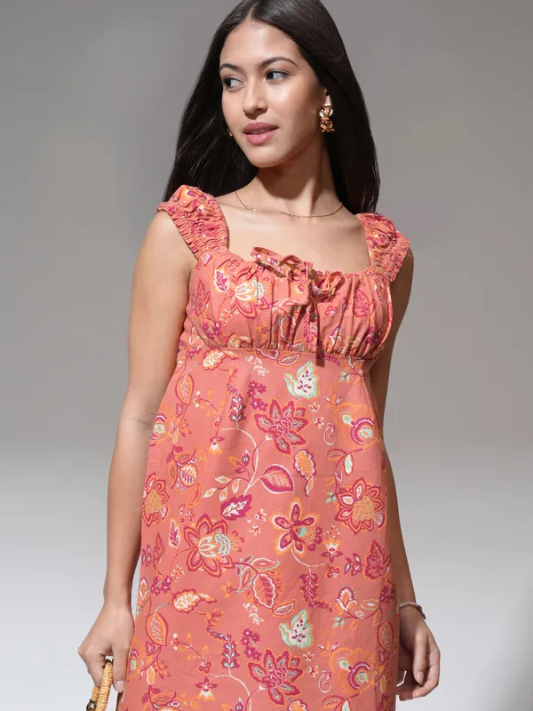 Tokyo Talkies Women Rust Printed Sheath Dress