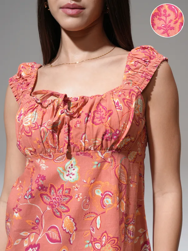 Tokyo Talkies Women Rust Printed Sheath Dress