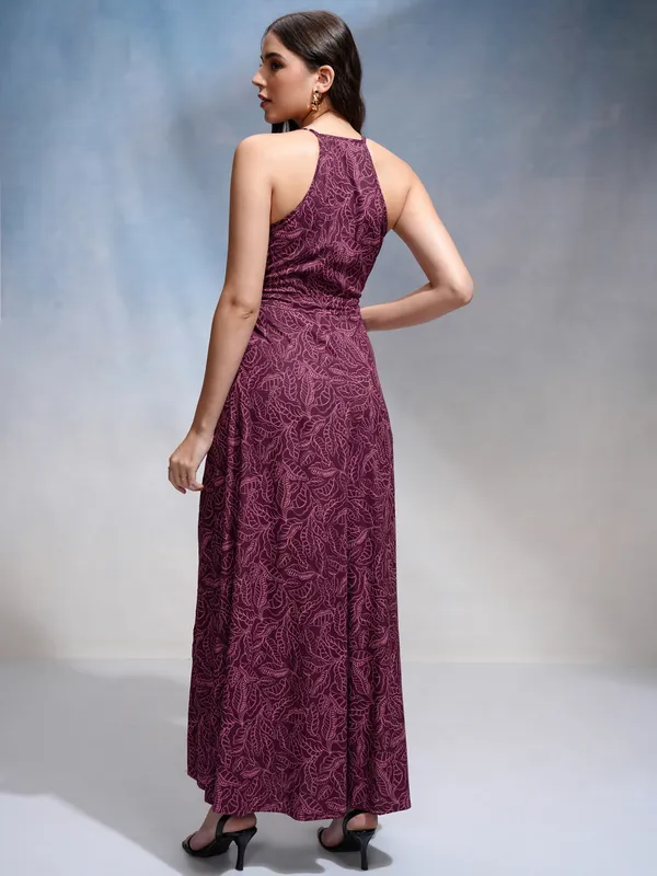 Tokyo Talkies Women Purple Printed Maxi Dress