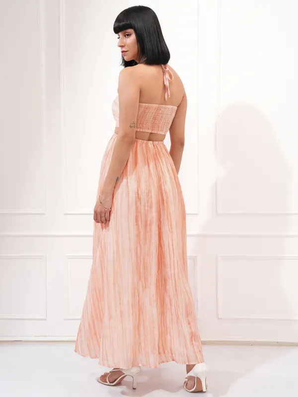 Tokyo Talkies Women Pink Solid Maxi Dress