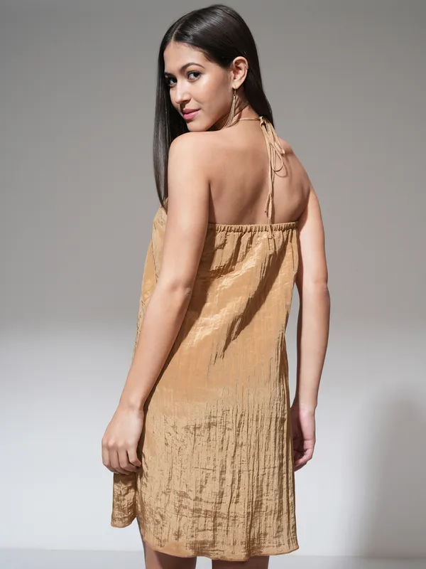 Tokyo Talkies Women Brown Solid A-Line Dress