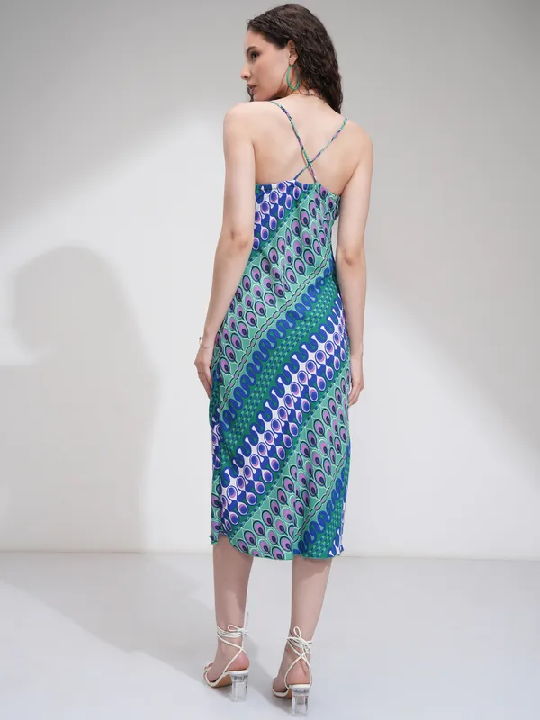 Tokyo Talkies Women Blue Printed Sheath Dress