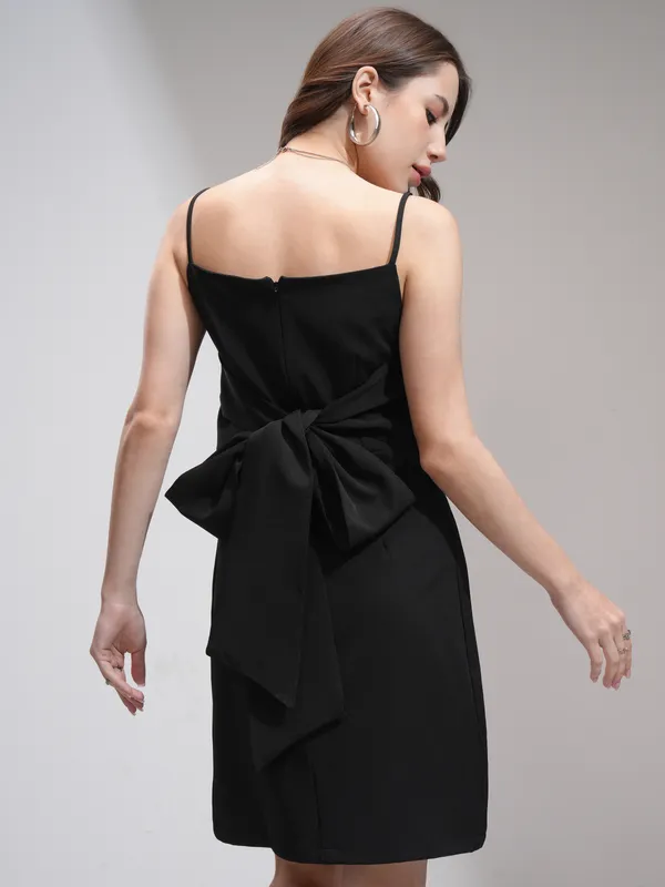 Tokyo Talkies Women Black Solid Fit And Flare Dress