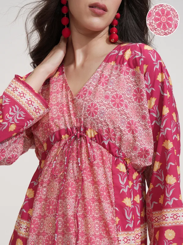 Tokyo Talkies Women Red Printed Maxi Dress