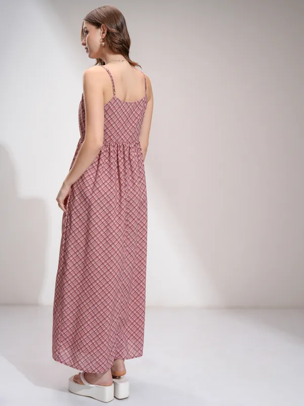 Tokyo Talkies Women Coral Printed Maxi Dress