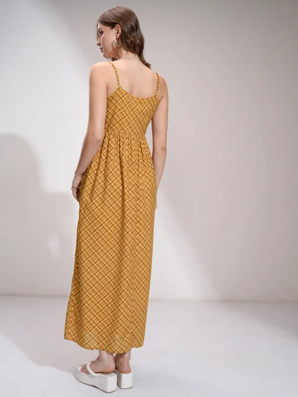 Tokyo Talkies Women Yellow Printed Maxi Dress