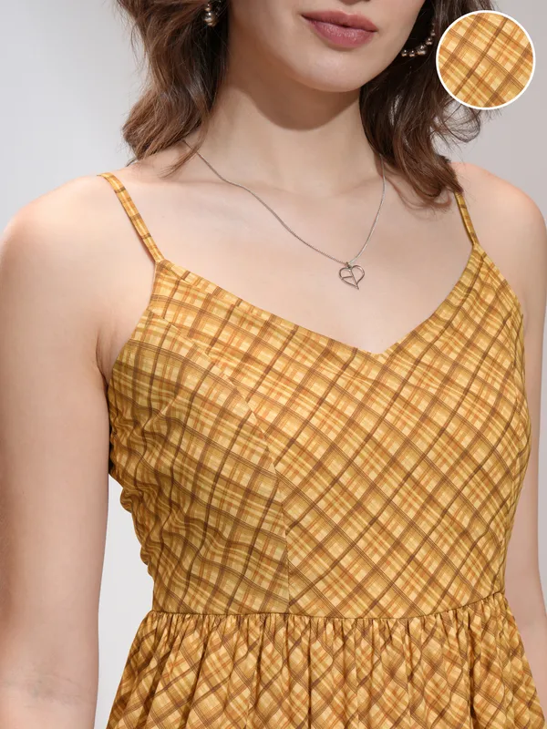 Tokyo Talkies Women Yellow Printed Maxi Dress