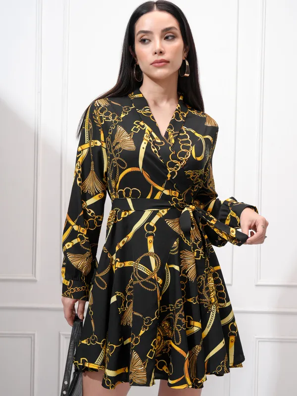 Printed Wrap Dress
