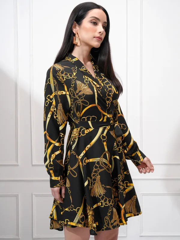 Printed Wrap Dress