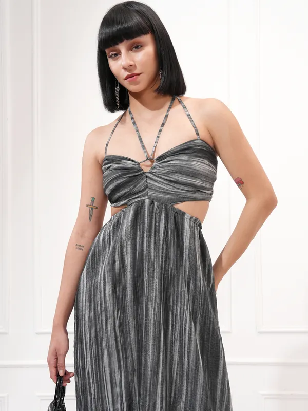 Tokyo Talkies Women Black Solid Maxi Dress
