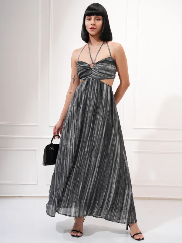 Tokyo Talkies Women Black Solid Maxi Dress