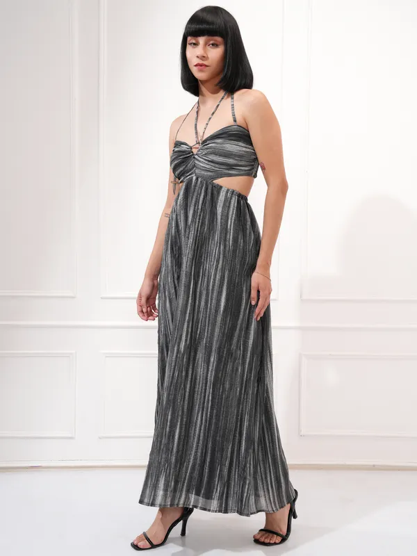 Tokyo Talkies Women Black Solid Maxi Dress