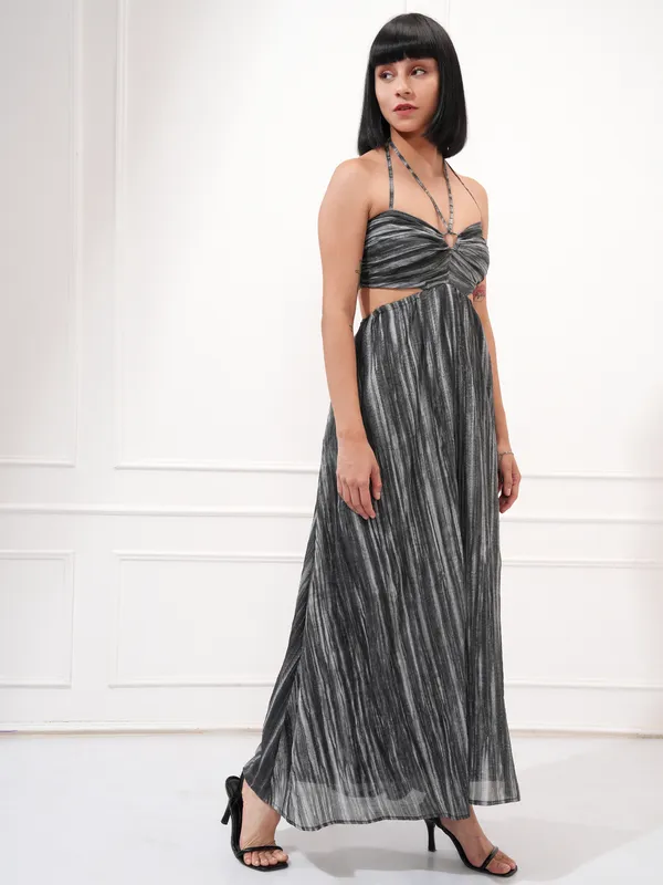 Tokyo Talkies Women Black Solid Maxi Dress