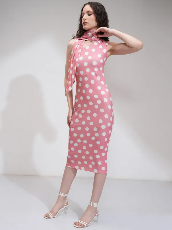 Tokyo Talkies Women Pink Printed Bodycon Dress