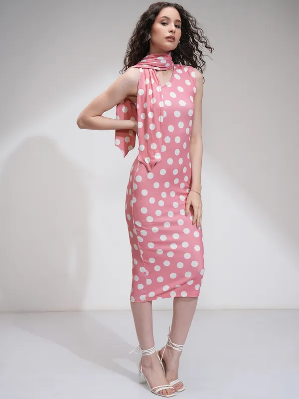 Tokyo Talkies Women Pink Printed Bodycon Dress