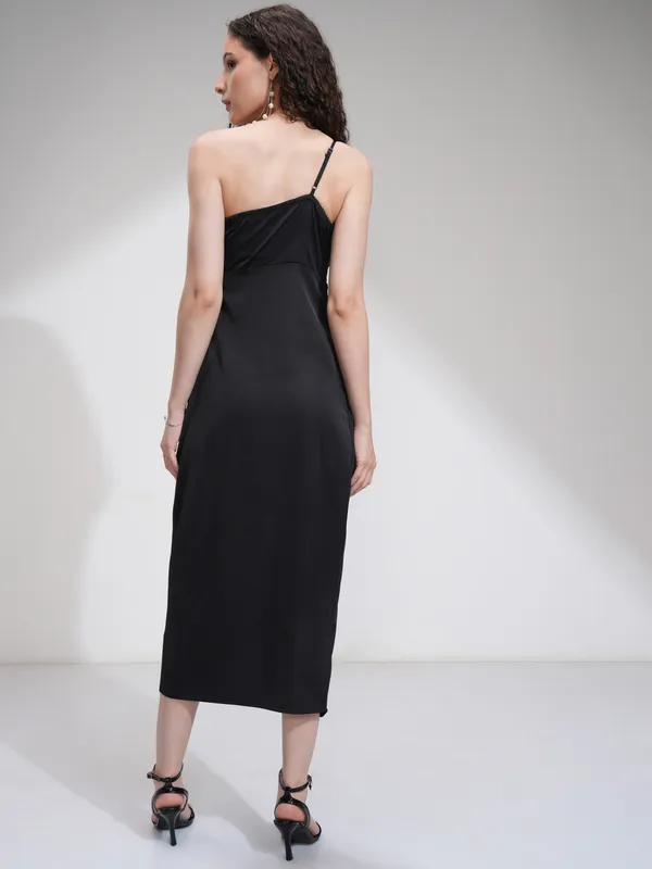 Tokyo Talkies Women Black Solid Fit And Flare Dress