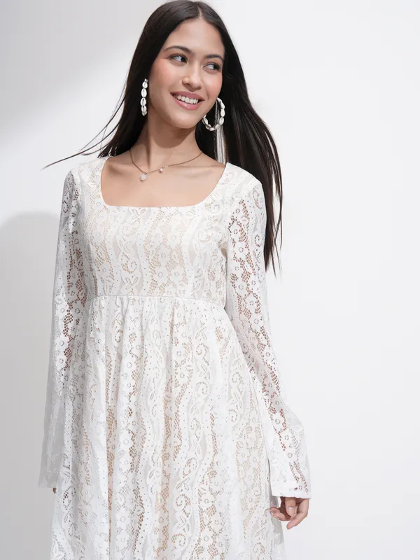 Self Design Fit And Flare Dress