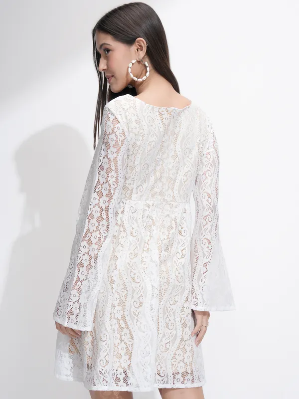 Self Design Fit And Flare Dress