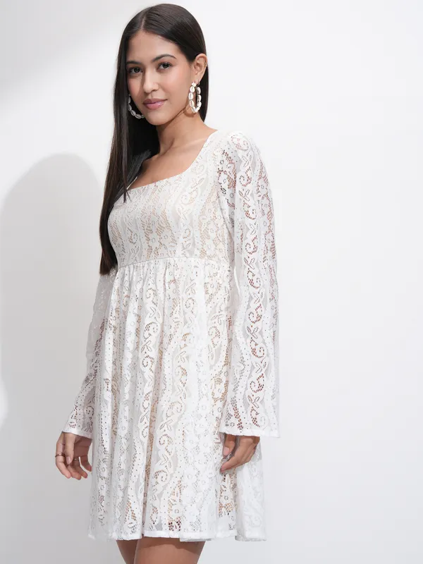 Self Design Fit And Flare Dress