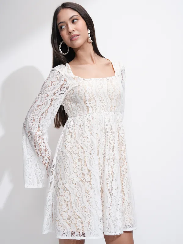 Self Design Fit And Flare Dress