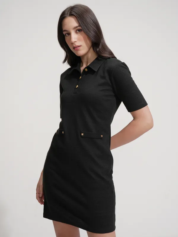 Tokyo Talkies Women Black Solid Sheath Dress