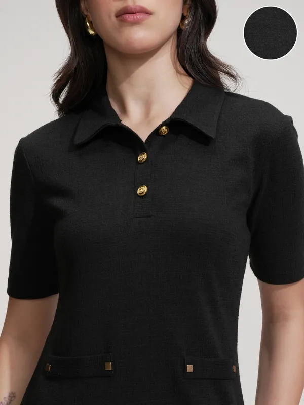 Tokyo Talkies Women Black Solid Sheath Dress