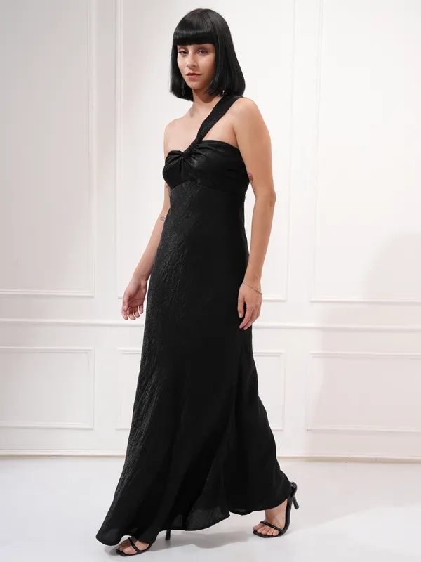 Tokyo Talkies Women Black Solid Maxi Dress