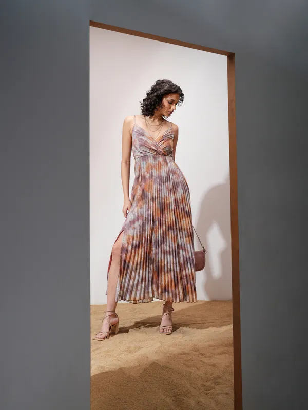 Tokyo Talkies Women Grey Printed Maxi Dress