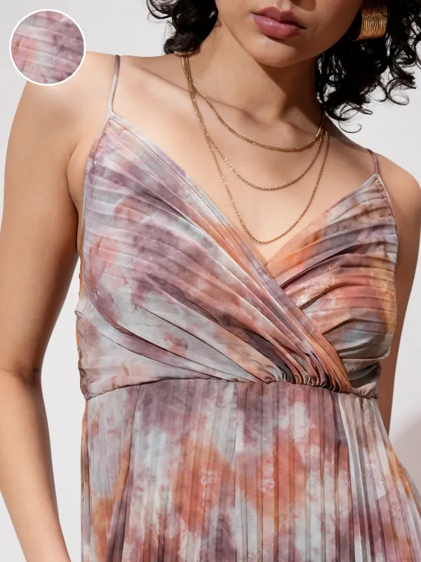 Tokyo Talkies Women Grey Printed Maxi Dress