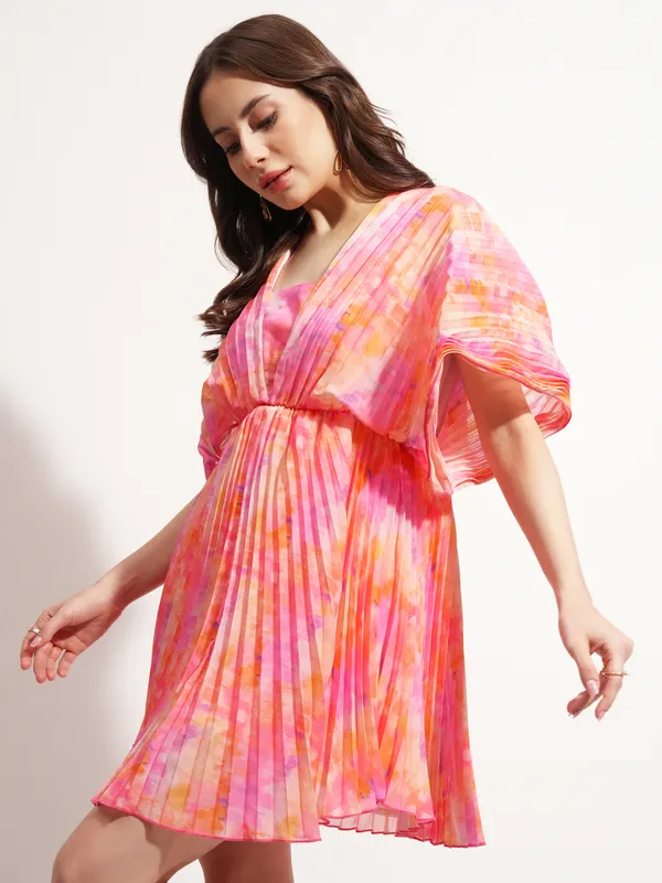 Printed Fit And Flare Dress