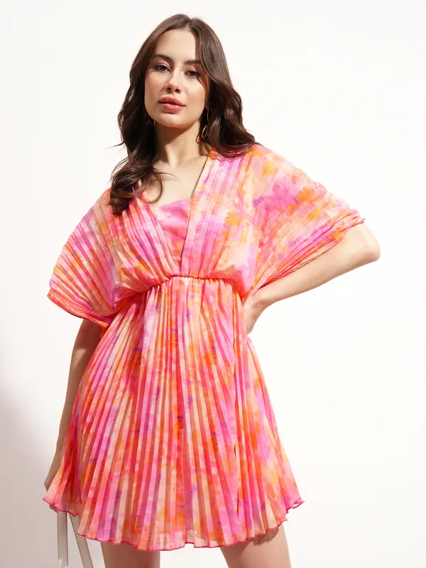 Printed Fit And Flare Dress