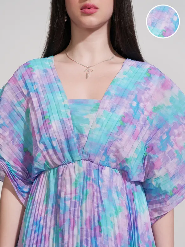 Tokyo Talkies Women Purple Printed Fit And Flare Dress