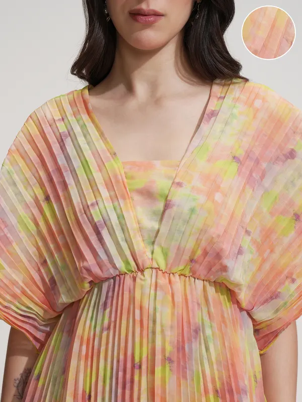 Tokyo Talkies Women Yellow Printed Fit And Flare Dress