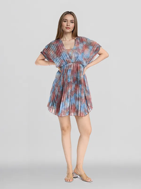 ESPYR By Tokyo Talkies Women Beige Printed Fit and Flare Dress