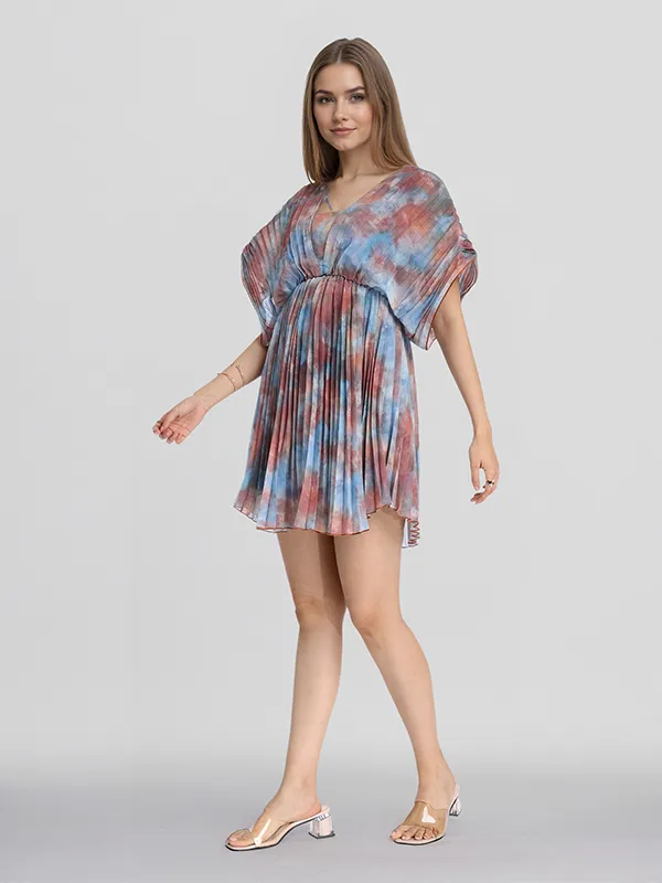 ESPYR By Tokyo Talkies Women Beige Printed Fit and Flare Dress