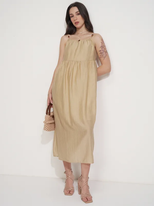 Solid Fit And Flare Dress