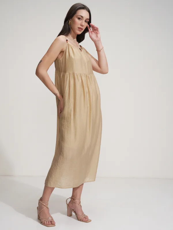 Solid Fit And Flare Dress