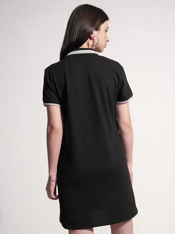 Tokyo Talkies Women Black Solid T-shirt Dress