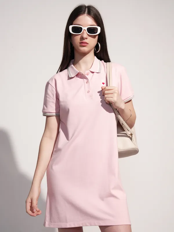 Tokyo Talkies Women Pink Solid T-shirt Dress