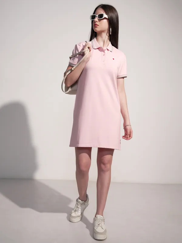 Tokyo Talkies Women Pink Solid T-shirt Dress