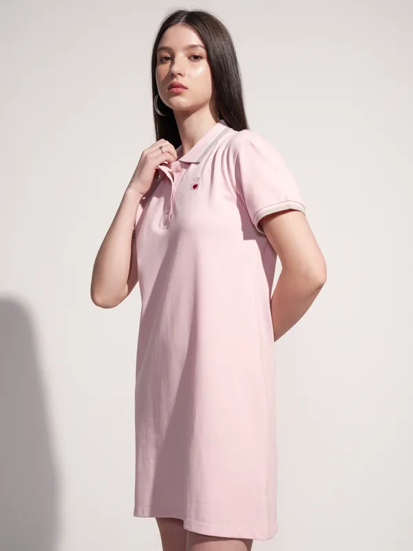 Tokyo Talkies Women Pink Solid T-shirt Dress