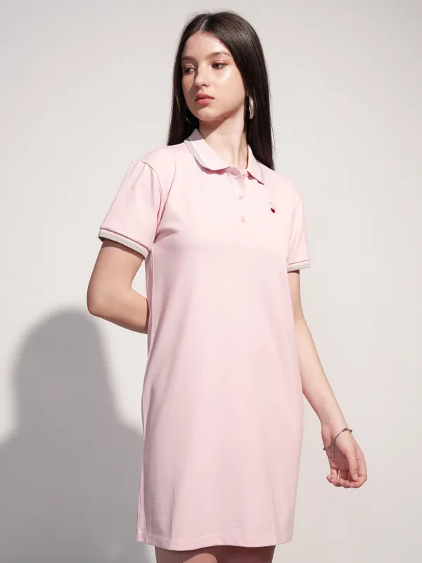 Tokyo Talkies Women Pink Solid T-shirt Dress