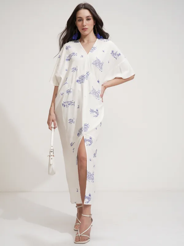 Printed Fit And Flare Dress