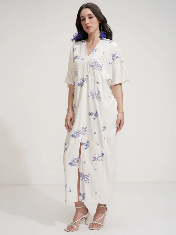 Printed Fit And Flare Dress